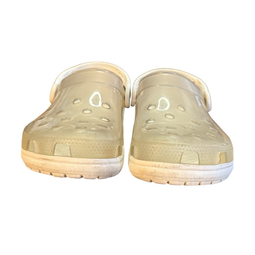Crocs Classic Clogs White Translucent Clear Slip … - image 4
